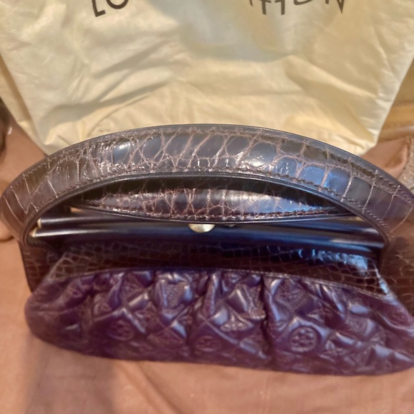 ***RARE***Louis Vuitton Alligator-Trimmed Vienna Sac Fermoir MM Handle Bag - Picture 12 of 16